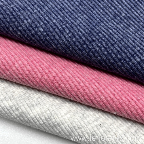 330GSM Stretched Cotton Polyester Knitted 2x2 Rib Fabric